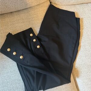 Chico's Black Ankle Pants with Gold Button Detail